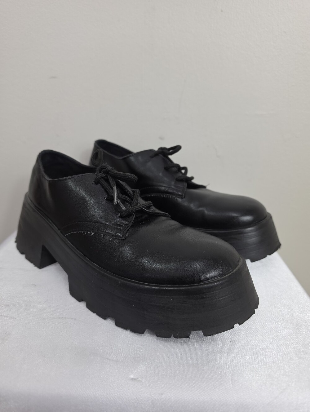 ASOS Black Chunky Platform Lace-Up Shoes